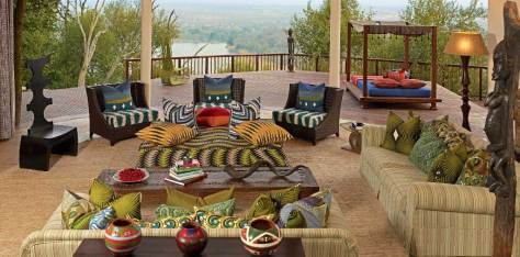 Lounge in der Öko-Singita Pamushana Villa in Zimbabwe (Foto: Singita Game Reserves/Liebl)